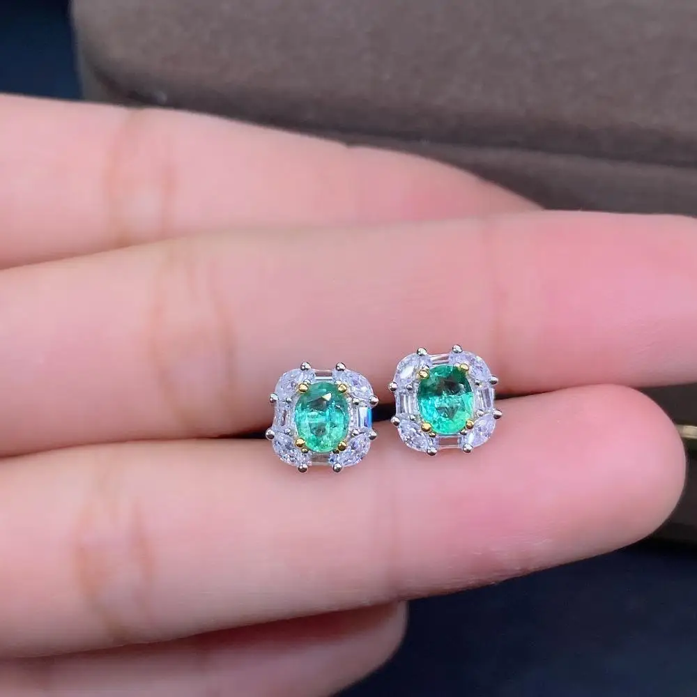 

Женские серьги-гвоздики SHILOVEM из стерлингового серебра 925 пробы с натуральным изумрудом, классические ювелирные украшения для свадьбы, опто...