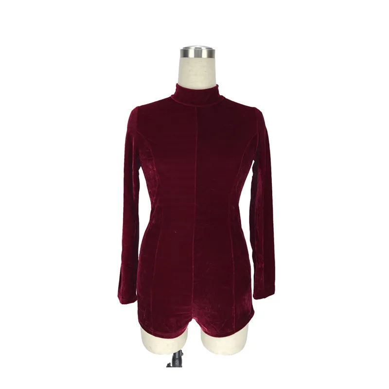 Модный облегающий сексуальный однотонный Облегающий комбинезон с длинным