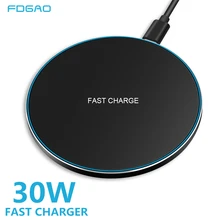 Wireless Charger for iPhone 12 Mini 11 Pro XS Max XR X 8 Plus 30W Fast Qi Inductive Charging Pad For Samsung S21 S20 Note 20 10