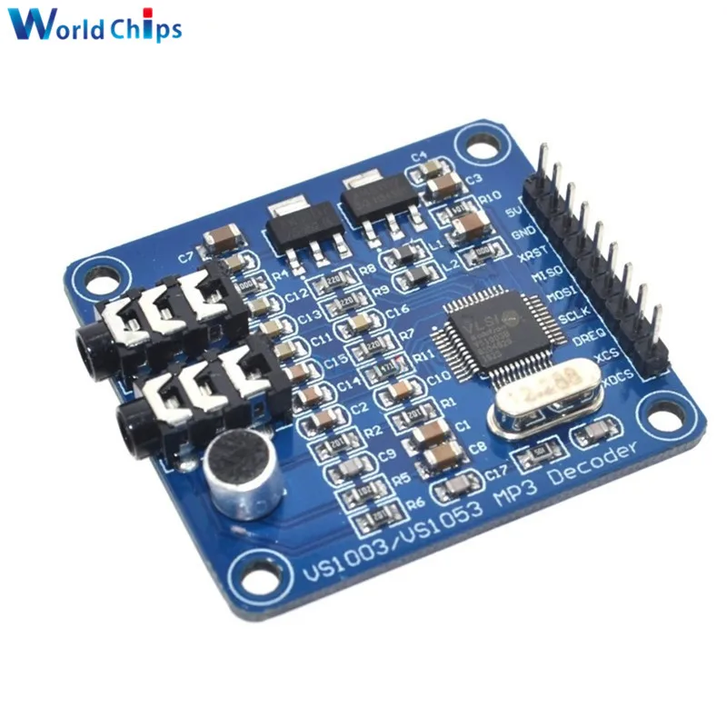 Плата разработки модуля декодирования MP3 diymore VS1003B VS1053 VS1053b IC встроенная функция