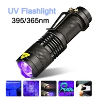 1pcs 365395 nm led uv flashlight handheld portable ultraviolet detector fluorescent agent detection purple lamp flashlight