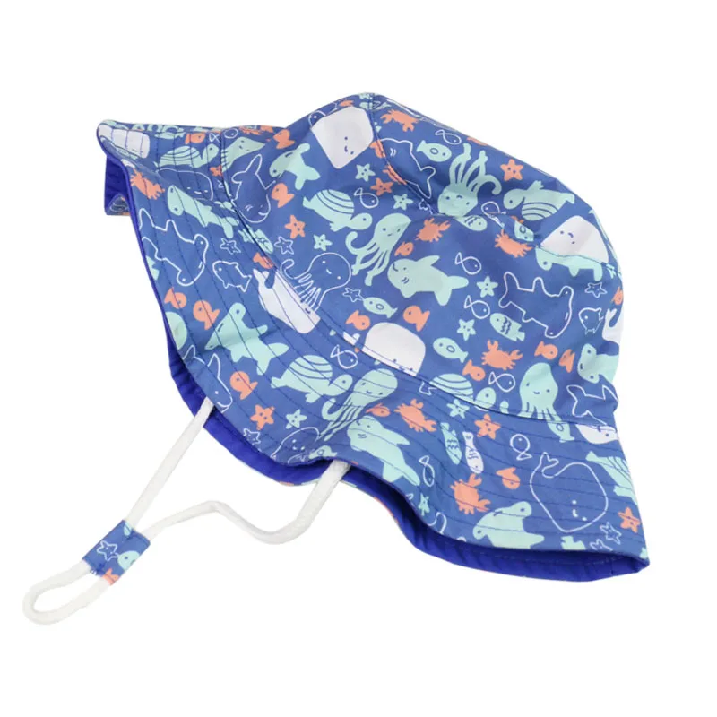 Панама FOXMOTHER для детей детская пляжная шапка от солнца размер S/M/L/XL с голубым