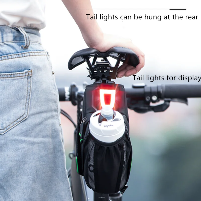 

Bicycle saddle bag with water bottle bag waterproof reflective mountain bike portable seatpost tail bag bicycle accessories new