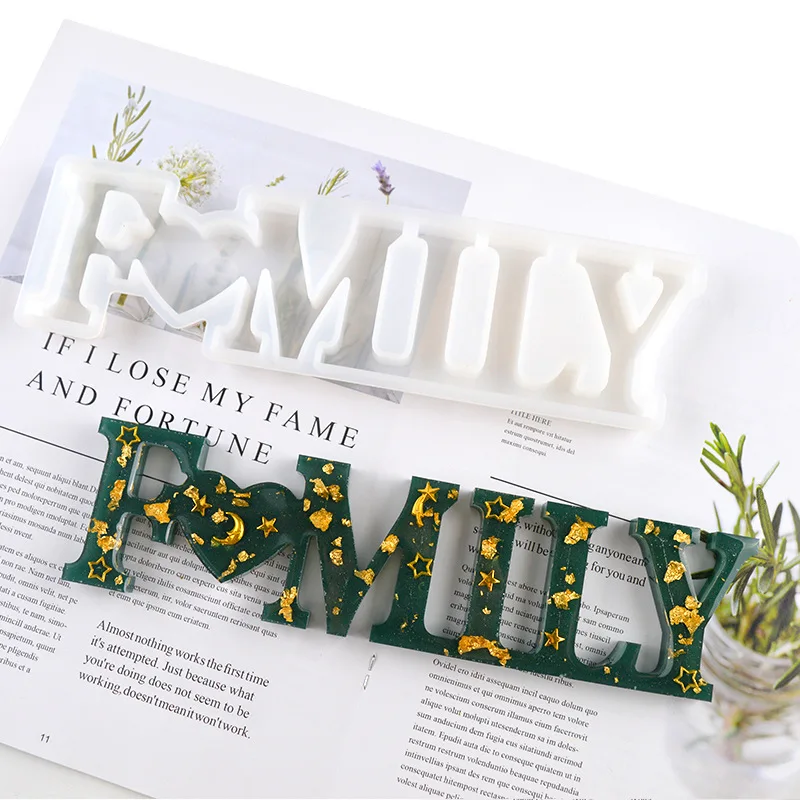 Любовь кристалл искусственные буквы литье смола форма ручной работы DIY лоток для