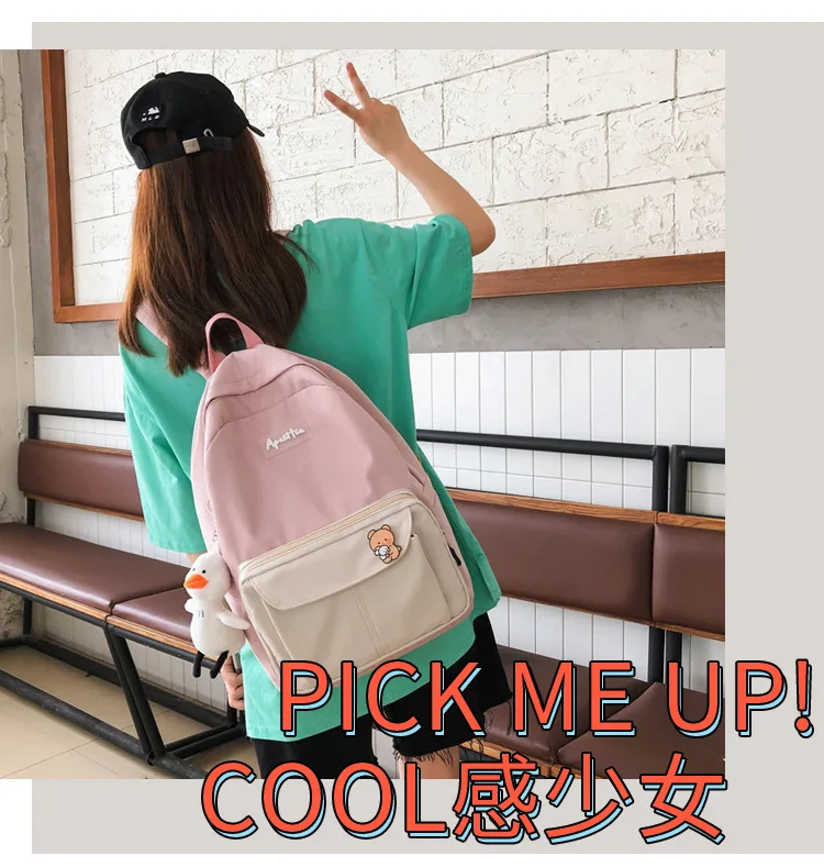

Teenage Girls School Backpacks for Women 2020 New Fashion Soft Bookbag Canvas Large Capacity Shoulder Bags Laptop Backpacks