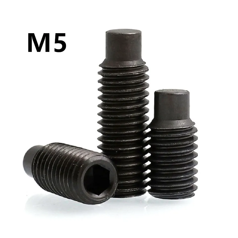 

100 шт./лот DIN915 M5x5/6/8/10/12/25 мм GB79 Класс 12,9 с шестигранной головкой аппарат для изготовления шапочек для метр Безголовый винт выпуклые конец пред...