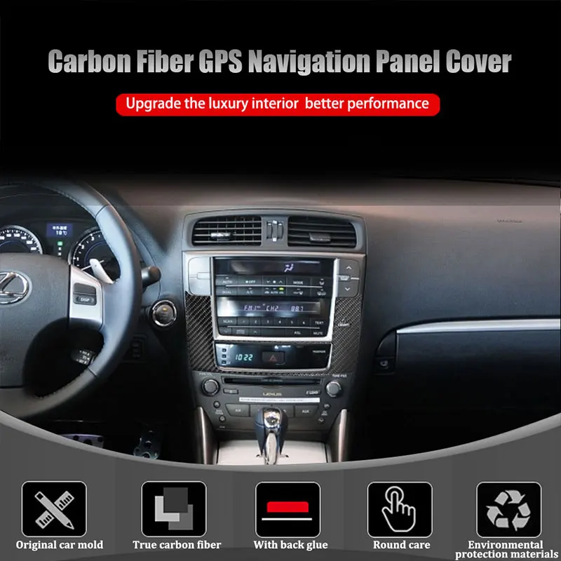 

Car Accessories Interior Decoration Carbon Fiber GPS Navigation Panel Cover Trim For LEXUS IS250 300 350 2006-2012
