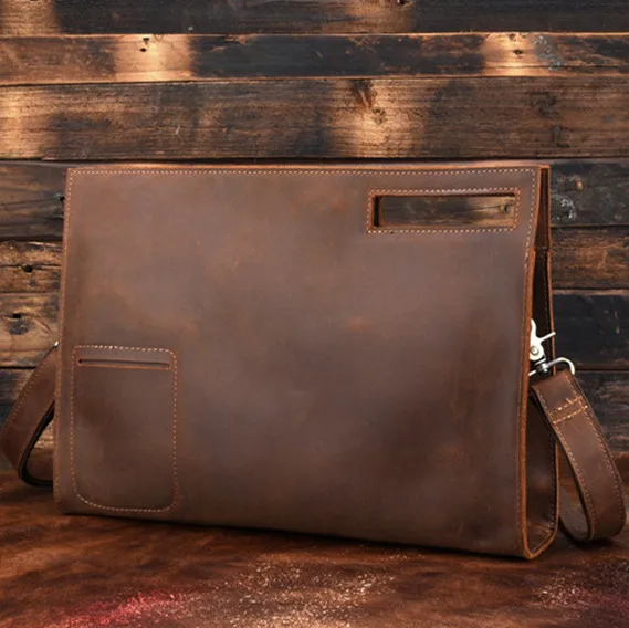 

Сумка Baogong Мужская для канцелярских принадлежностей, кожаная сумочка на плечо в стиле ретро, вместительный клатч-конверт, Кожаный саквояж д...