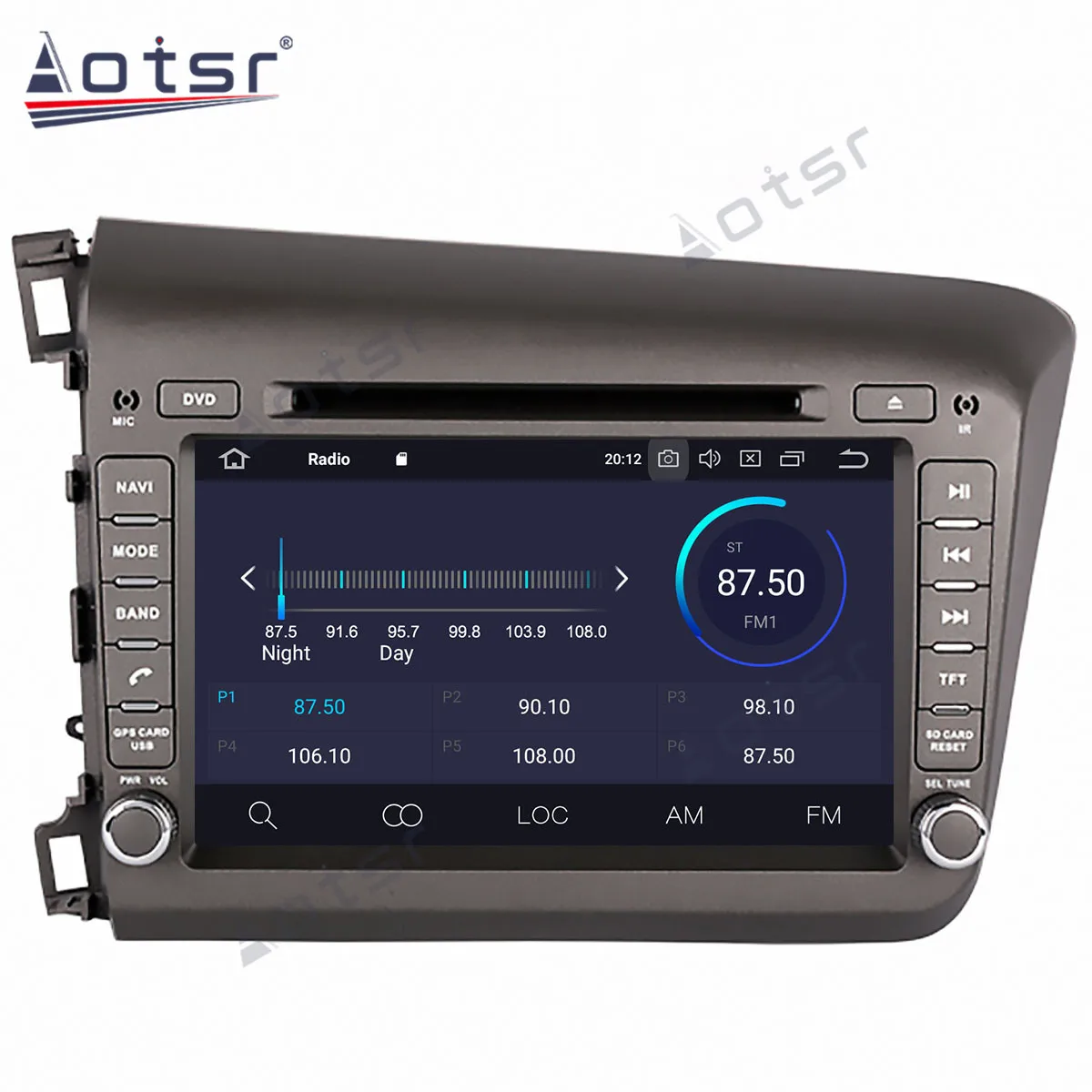 Автомобильный мультимедийный DVD-плеер Aotsr Android 10 0 4 + 64 ГБ GPS-навигация DSP для HONDA CIVIC