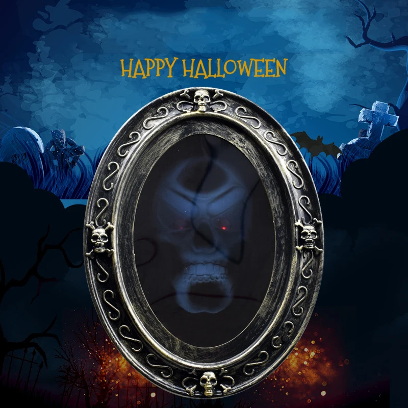 

Halloween Novelty Mirror Toy Terror Party Scary Halloween Party Props Creepy Ghost Horror Luminous Sound Hanging Decoration