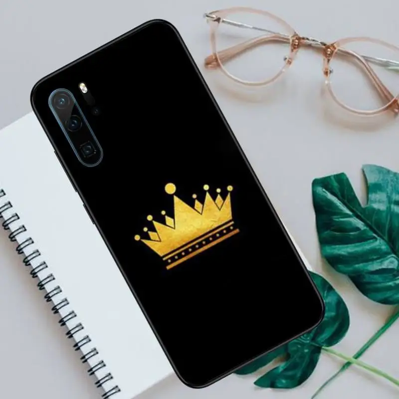 

King Queen Crown Phone Case For Huawei P40 P20 P30 lite Pro P Smart 2019 Mate 40 20 10 Lite Pro Nova 5t