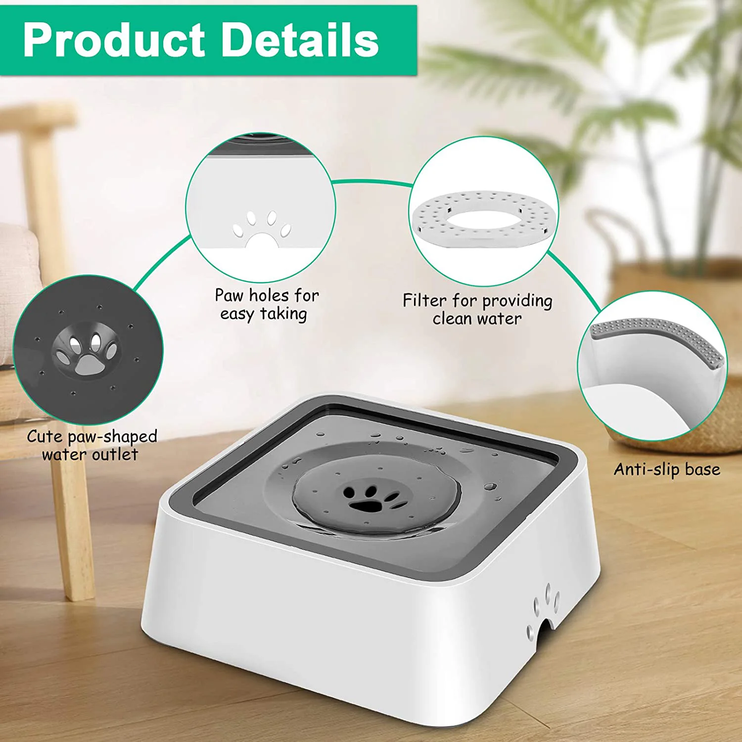 2021 питьевая вода для собак чаша 2L плавающий не ночное недержание мочи рот кошачья