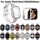 Ремешок силиконовый для Apple Watch band 44 мм 42 мм 40 мм 38 мм, умный граффити для наручных часов iWatch band, Series 7 6 SE 5 4 3 2
