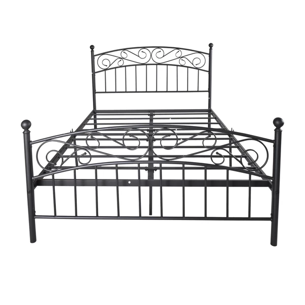 

[USA READY STOCK]Metal Bed Frame Platform Mattress Foundation with Headboard and Footrest, Heavy Duty and Quick Assembly