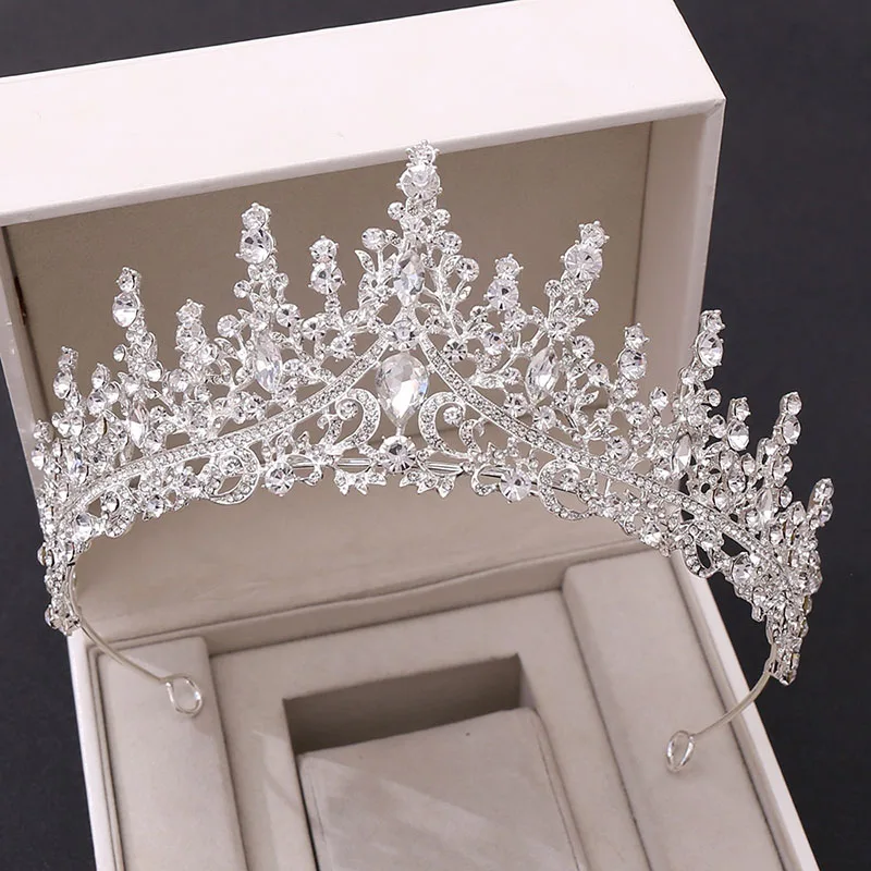 

Bride Headdress Luxury Crystal Rhinestone Crown Tiaras Headband Women Wedding Hair Jewelry Headpeice Hair Accessory