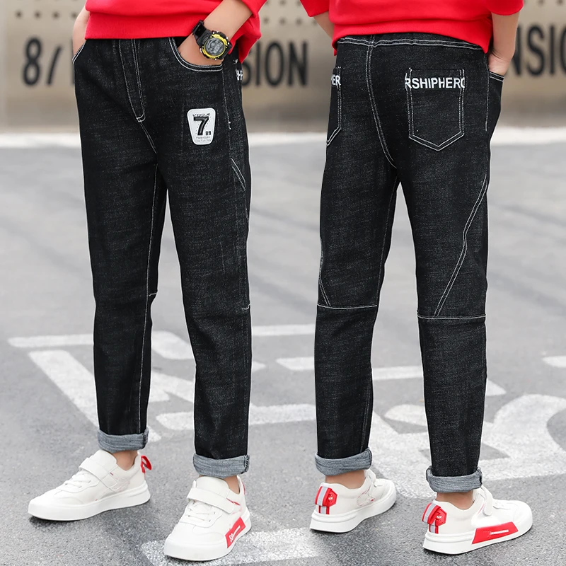 IENENS детские джинсы для мальчиков классические брюки из джинсовой ткани малышей