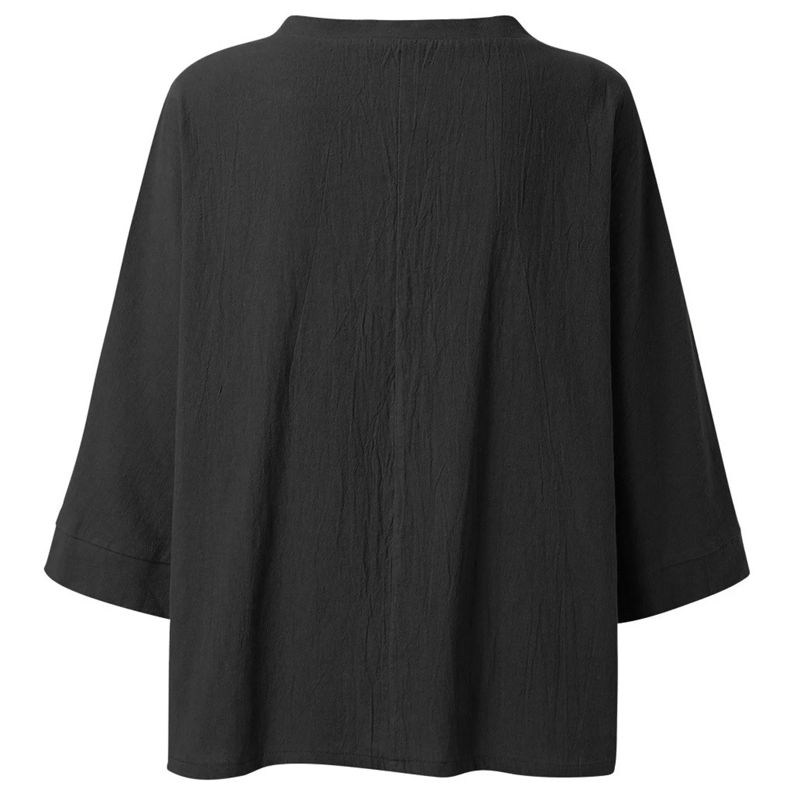 

40Ladies V-Neck 3/4 Sleeve Dandelion Printed Cotton And Linen Shirt Top Harajuku Tee Meme Women Shirts Fashion 2020 Trending