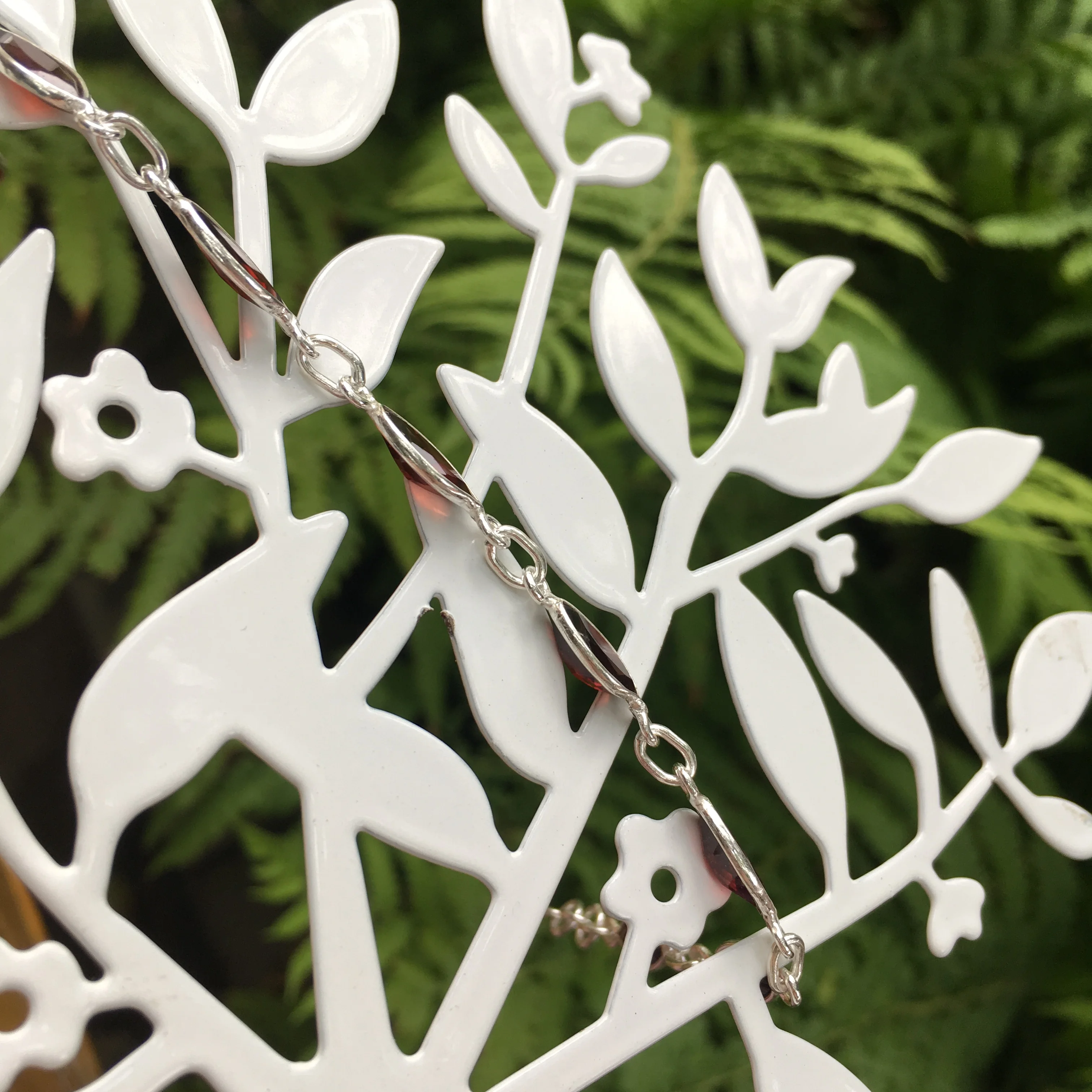 Chanti International красный гранат полудрагоценные камни прекрасный браслет 20 1