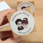 Свадебные наклейки на заказ, яркие ярлыки для подарков коробки для подарков, диаметр 5 см, винтажные Свадебные украшения