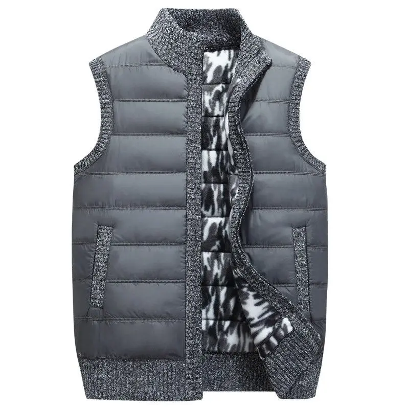 Mens Jacket Sleeveless Vest Winter Male Fleece Warm Vest Coats Men Stand Collar Army Thicken Waistcoats Clothing