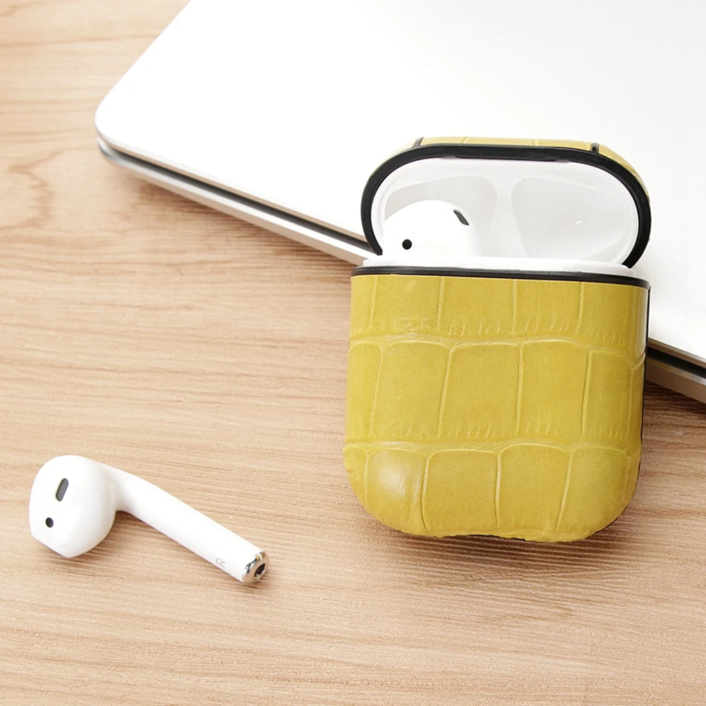 Для Apple Air Pods зарядная коробка защитный чехол Роскошный крокодиловый узор кожа Bluetooth беспроводные наушники чехол для AirPods