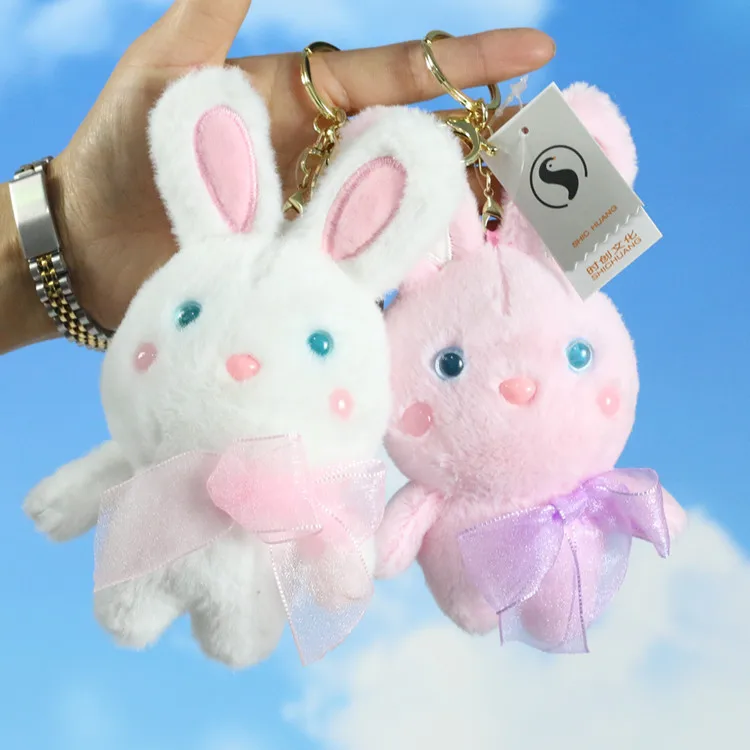 

Beautiful simulation bunny pendant plush Featured Exquisite Keychain bag decoration soft Soothing doll christmase wedding gift