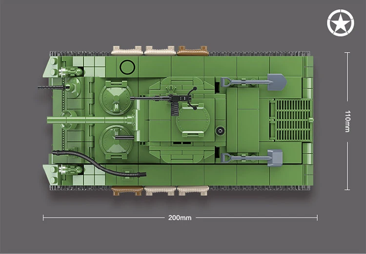WW2 M4A1 Шерман средний танк batisbricks строительный блок мировая война США армейские фигурки модель оружие кирпичи игрушки коллекция