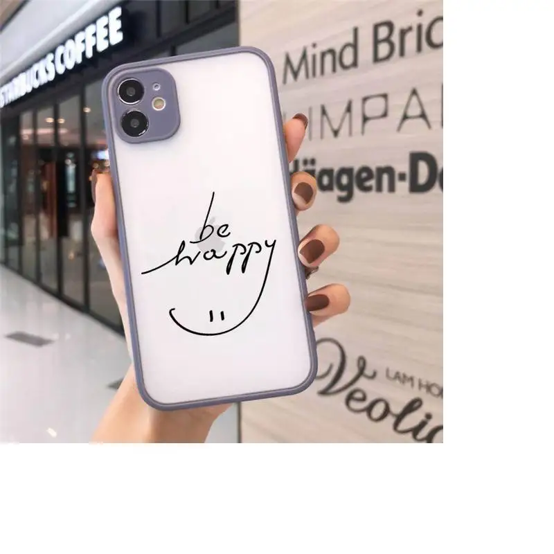

Love Heart Letter line pattern Phone Cases matte transparent For iphone 7 8 11 12 plus mini x xs xr pro max cover