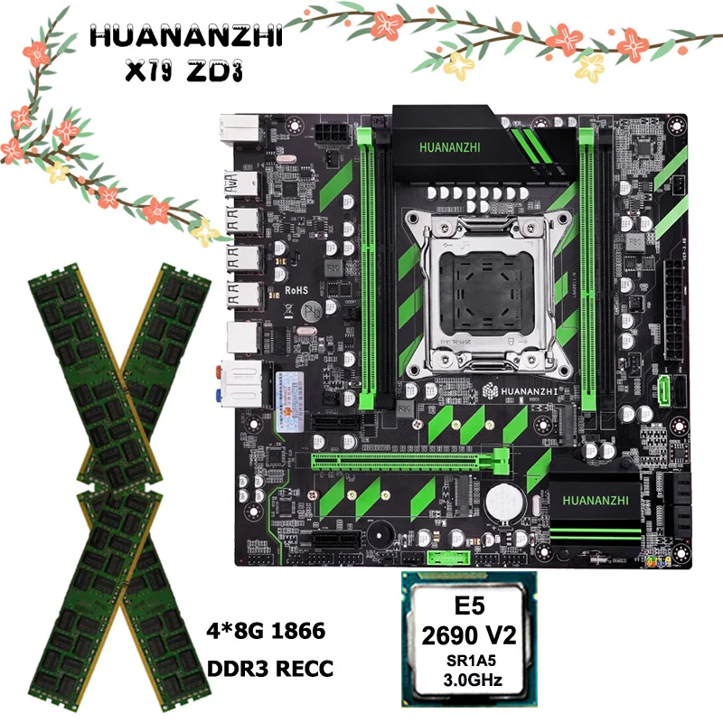 HUANANZHI распродажа материнских плат X79 ZD3 материнская плата комбо NVMe/NGFF dual M.2 Слоты