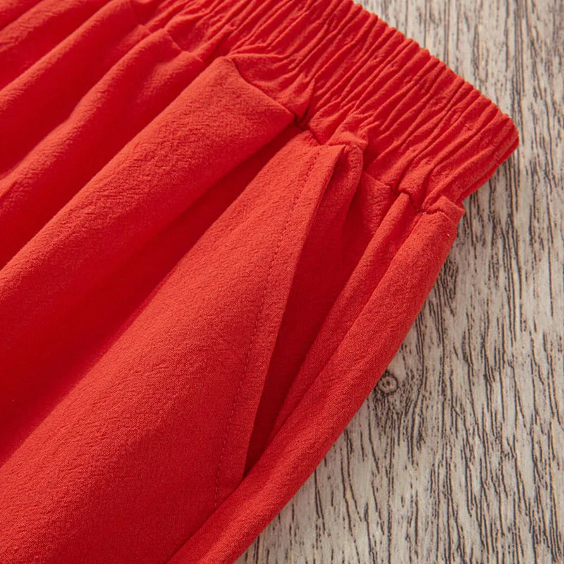 

Cotton Harem Pants Summer Women Casual Ankle-length Pants Female Loose Casual Thin Style High Waist Solid Trouser KK0024