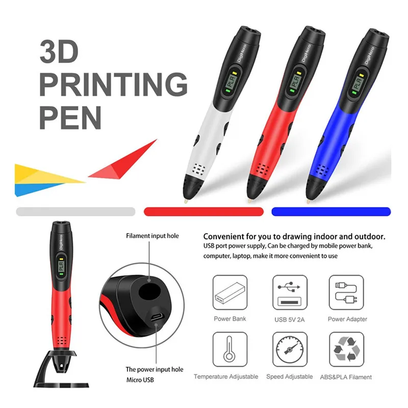 3d-ручка с USB-кабелем 12 цветов 36 метров PLA нить ручка для печати поддержкой ABS и