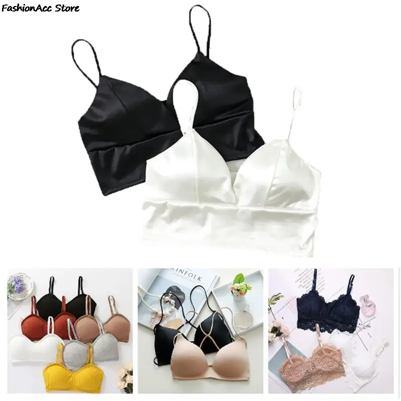 

Push Up Solid Bra Elastic Gathering Bralette Summer Anti-light Korean Style Wild Bra Tube Top Sexy Seamless Wire free Bra