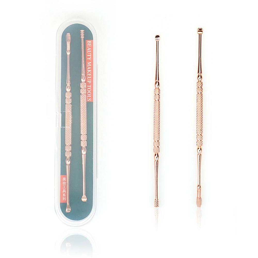 

1 Set Rose Gold Practical Stainless Steel Ear Pick Wax Remover Curette Ear Scoop Spoon Earwax Clean Send at Random