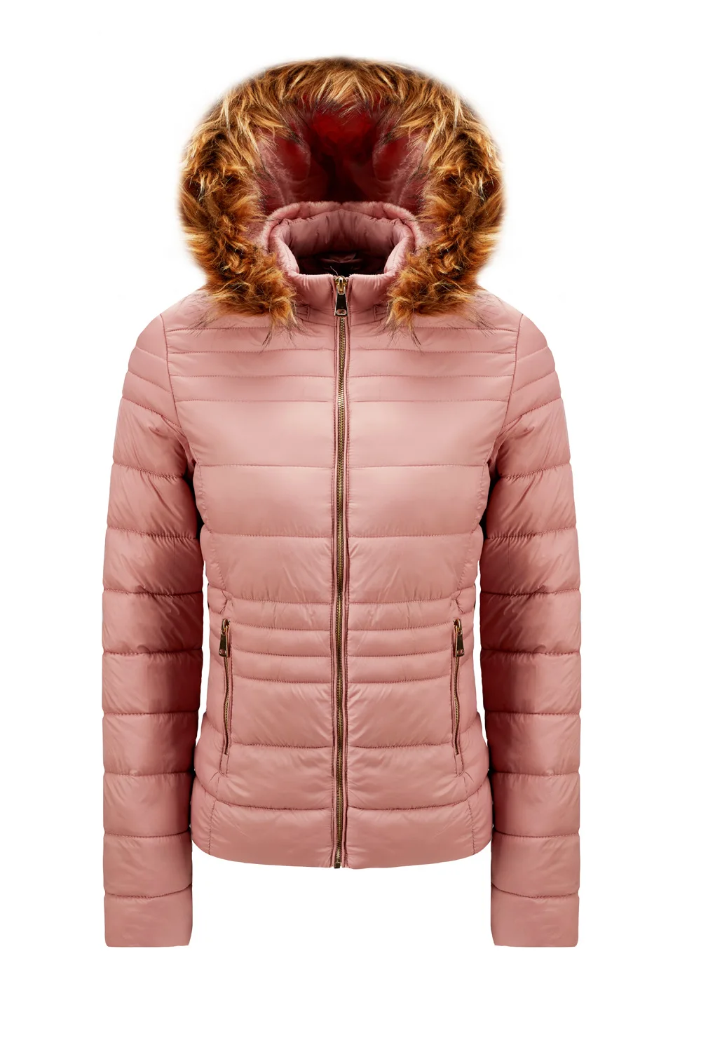 

Женская винтажная куртка с капюшоном, черная или розовая Классическая Ультралегкая куртка с мехом, Осень-зима 2021