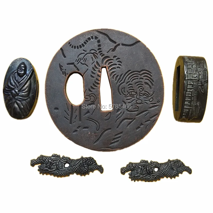 Набор тигров тема фитинги из сплава японская катана меч вакидзаси аксессуары DIY