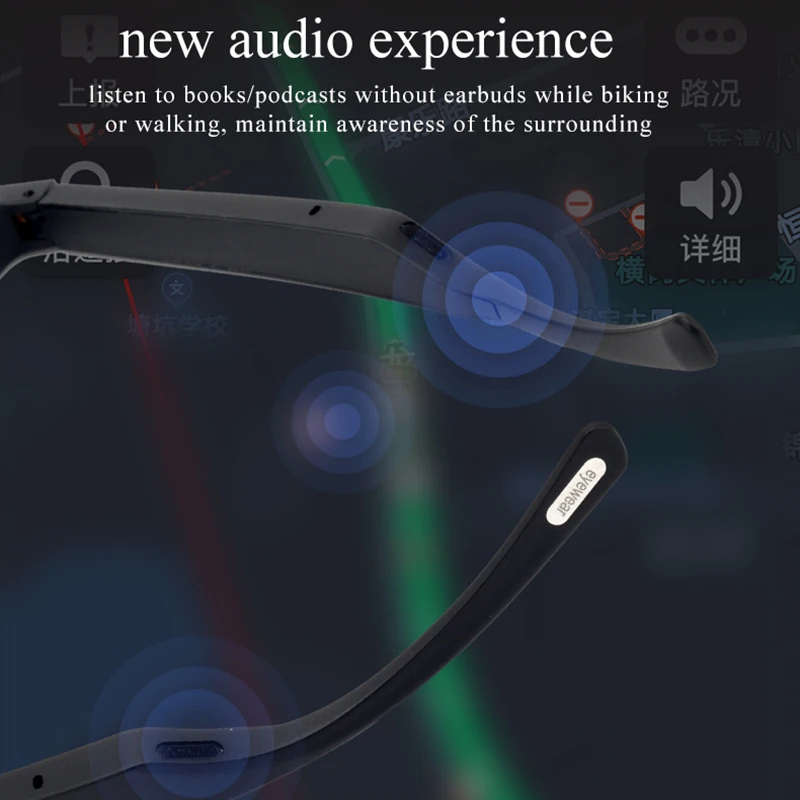

2021 New Non Bone Conduction Bluetooth-compatible Support IOS And Android System Smart Glasses Driving Sunglasses