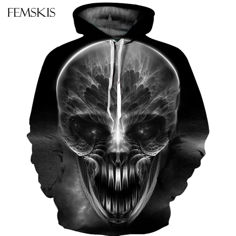 

FEMSKIS Hot Sale 3D Hoodies Printed Skulls Fashion Sweatshirts Hipster Casual Streetwear For Men's Women's Tops Oversize Hoodys