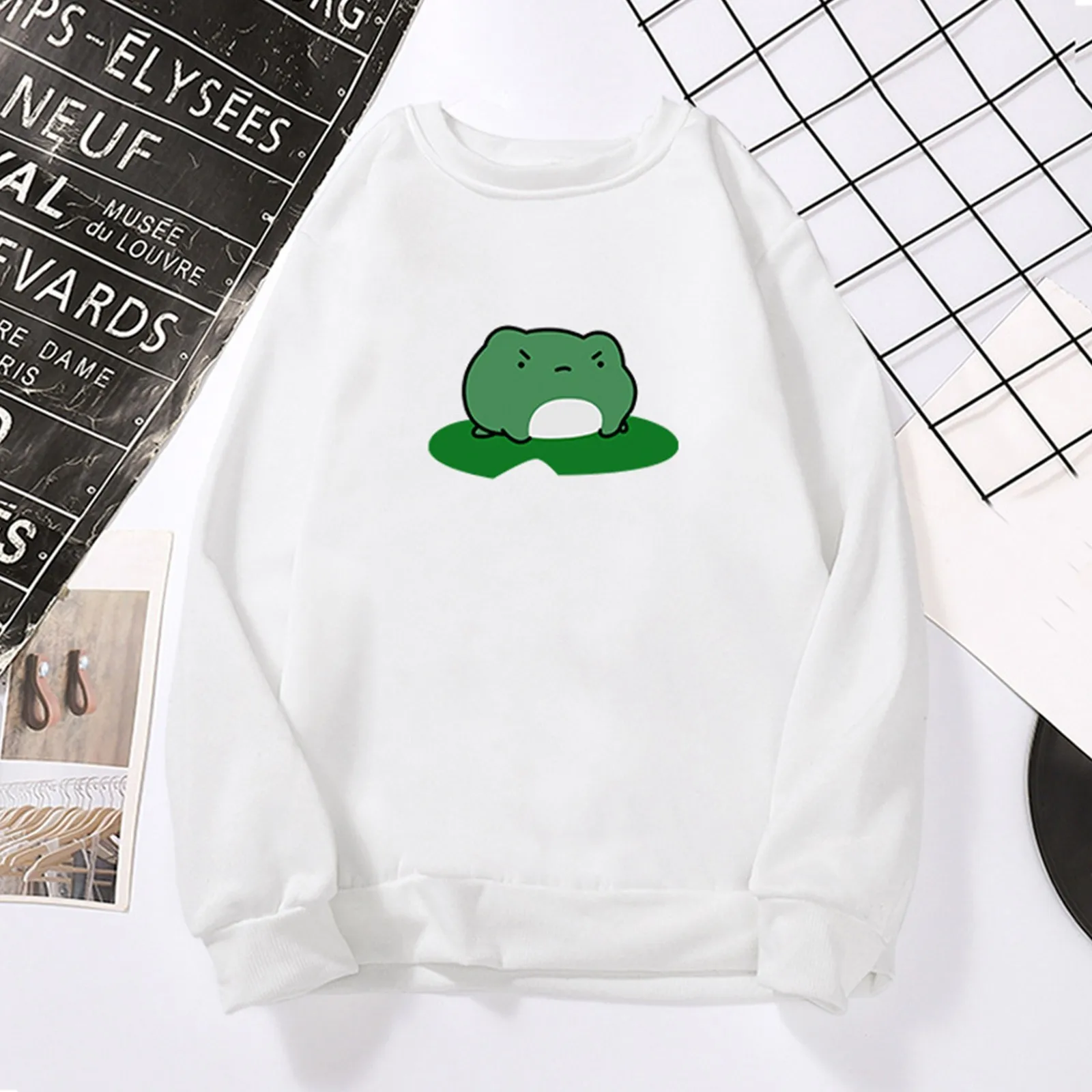 Sweatshirts Streetwear 2021 New Fashion Cartoon Frogs Print 90s Long Sleeve O Neck Hoodies Graphic Casual Clothes #T2P