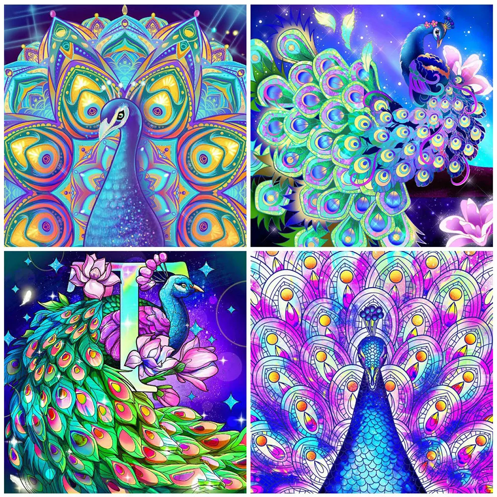 

5D DIY Diamond Painting Peacock Animal Flower Full Square/Round Drill Diamond Embroidery Mosaic Decor For Home Wall Art