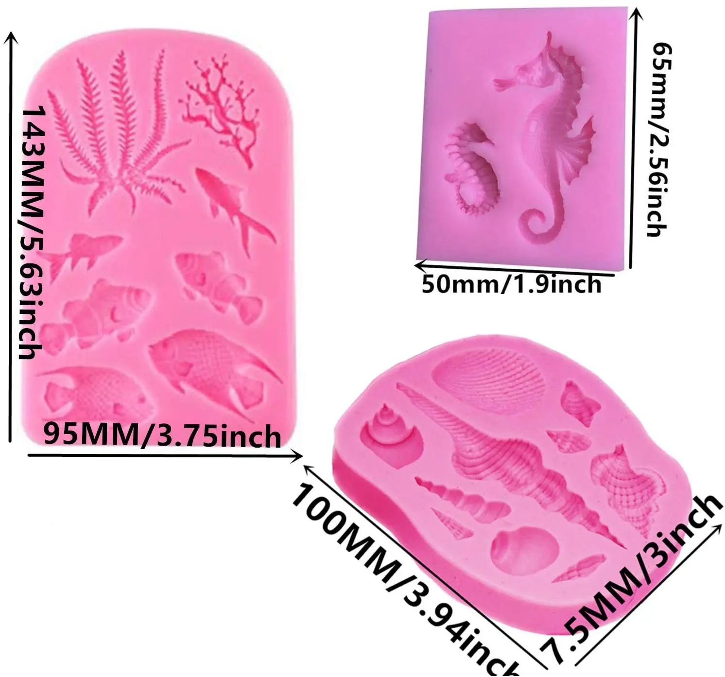 Силиконовая форма для помадки в морской тематике полимерная глина с морскими