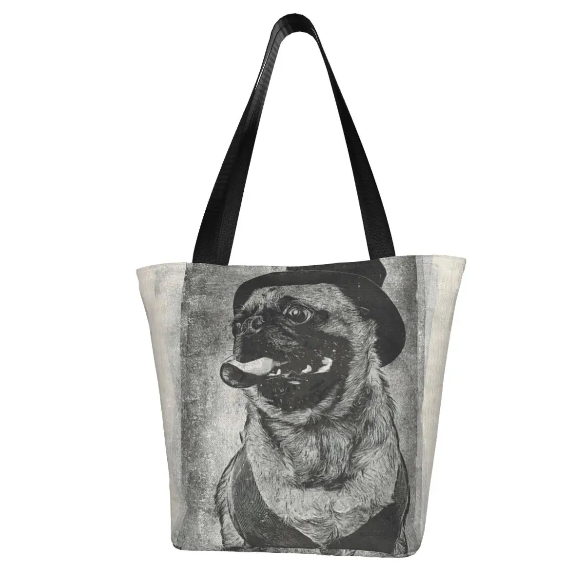 

Pug Shopping Bag Bulk Aesthetic Handbag Cloth Office Woman Bags