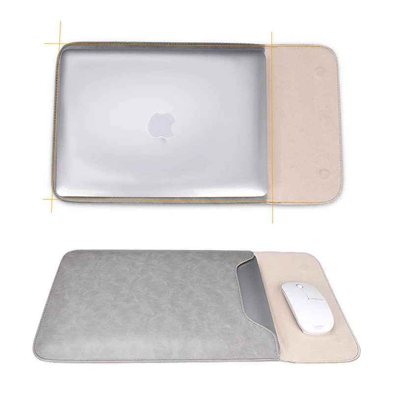 Чехол из мягкой искусственной кожи для ноутбука Macbook Air Pro 12 13 14 15 дюймов сумка 3