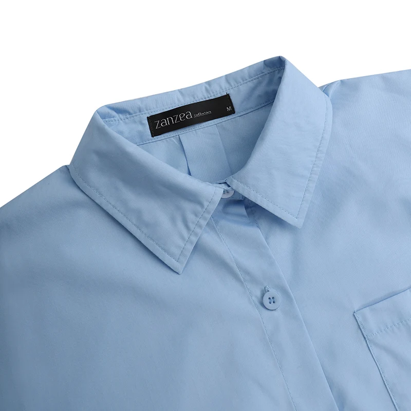 

2021 Spring Women Blouse ZANZEA Stylish Long Sleeve Asymmetrical Shirts Casual Button Tunic Tops Blusas Female Chemise Plus Size