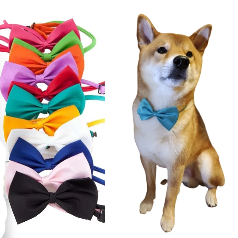 

Официальный галстук для домашних животных, собак, кошек, модный Регулируемый милый галстук, ошейник для собак и кошек, нейлоновый цветной га...