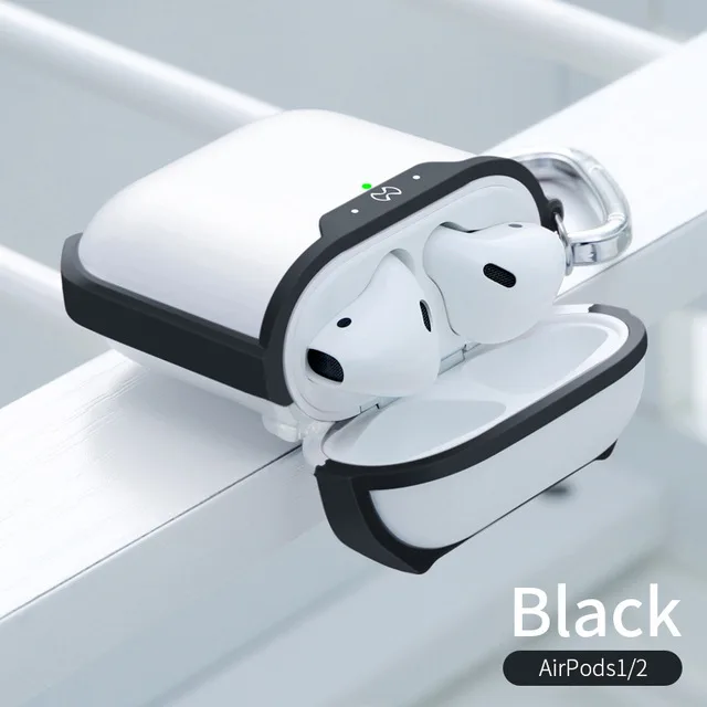 black airpds 1 2 Xundd чехол для наушников для Apple AirPods Pro Чехол беспроводной Bluetooth прозрачный AirPod 3 чехол для Airpod 1/2 Пылезащитная крышка - Цвет: black airpds 1 2