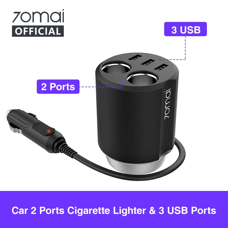 70mai розетка для автомобильного прикуривателя Pro 70mai USB Автомобильное зарядное устройство мульти Авто адаптер питания 70MAICar разветвитель для P30 для Mi9