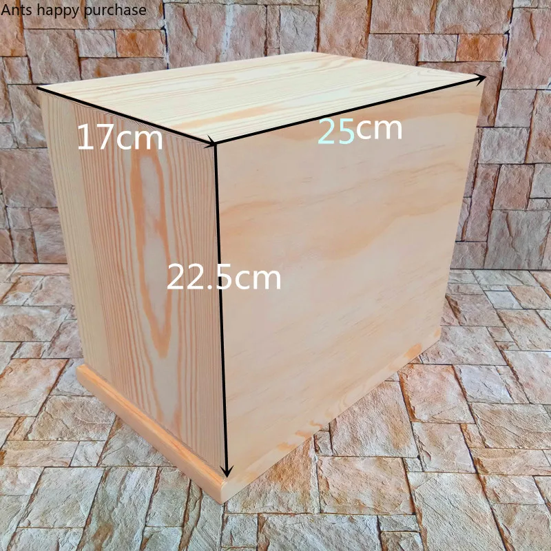 Ящик для хранения из твердой древесины настольный домашний деревянный