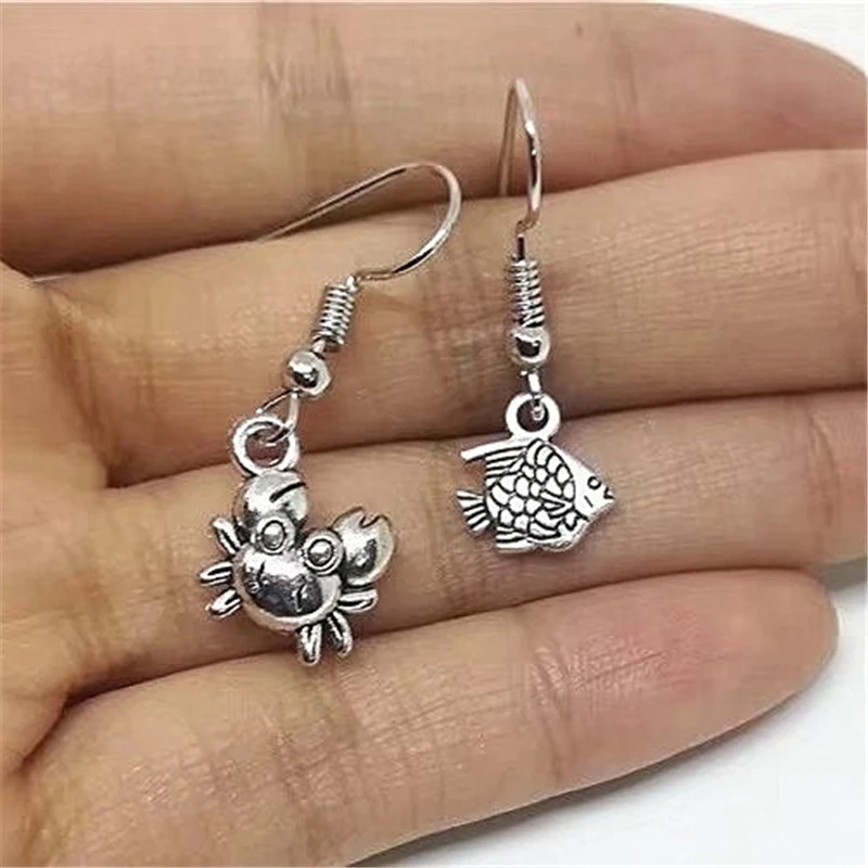 Серьги с крабом серьги-рыбки ювелирные изделия Boho Ocean Mismatch