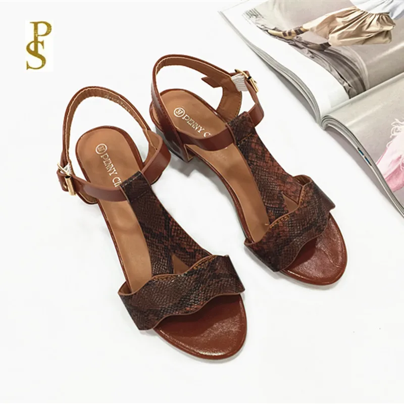 Женские сандалии ботинки из PU искусственного кожа змеи зерно искусственной кожи