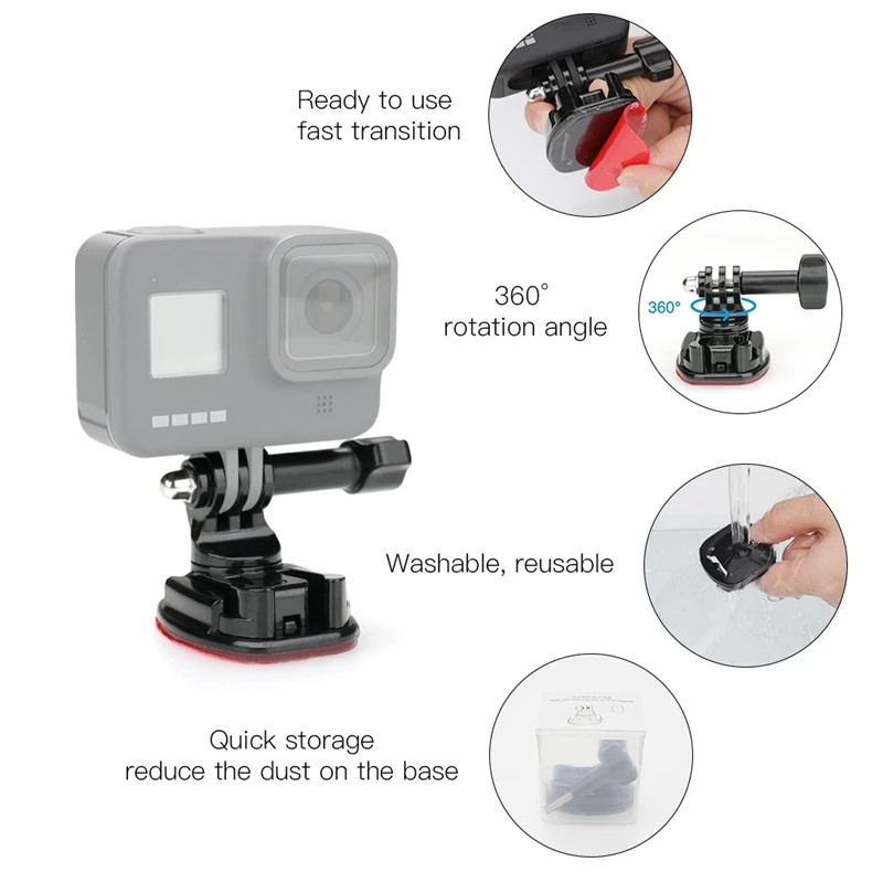360 Degree Rotate Swivel Helmet Surface Buckle Strap Mount for Gopro 8 OSMO Action Pocket | Электроника